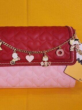 Loungefly Peanuts Snoopy Valentine's Day Charm Quilted Heart Crossbody Handbag